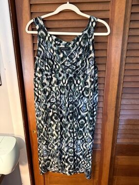 Axcess Black and Green Patterned Midi Dress